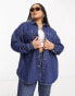 Фото #2 товара ASOS DESIGN Curve denim oversized shirt in blue