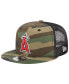 Фото #1 товара Men's Camo Los Angeles Angels Woodland Camo Trucker 9FIFTY Snapback Hat