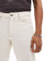 Фото #7 товара ASOS DESIGN tapered fit carpenter style jeans in ecru - BEIGE