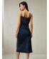 ფოტო #1 პროდუქტის Women's Cowl Neck Oblique-layered Silk Dress for Women