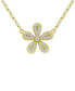 Cubic Zirconia Flower Pendant Necklace in 18k Gold-Plated Sterling Silver, 16" + 2" extender, Created for Macy's