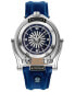 ფოტო #1 პროდუქტის Men's Triton Automatic Blue Genuine Leather Strap Watch 49mm