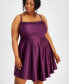 Фото #3 товара Trendy Plus Size Cowlneck Fit & Flare Dress
