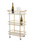 Фото #1 товара 27" x 13" x 33" Marble Rolling 1 Glass and 2 Marble Shelves with Handles Bar Cart