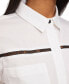 Фото #4 товара Women's Collared Cotton Logo Lace Shirt