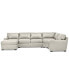 Фото #6 товара Radley 148" 4-Pc. Leather Wedge Modular Chaise Sectional, Created for Macy's