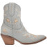 Фото #1 товара Dingo Primrose Embroidered Floral Snip Toe Cowboy Booties Womens Grey Casual Boo
