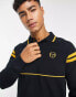 Sergio Tacchini polo with logo sweatshirt in black