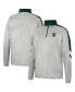 ფოტო #1 პროდუქტის Men's Gray, Green Michigan State Spartans Bushwood Fleece Quarter-Zip Jacket