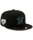Фото #1 товара Men's Black Miami Marlins 2023 Jackie Robinson Day 59FIFTY Fitted Hat