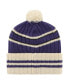 ფოტო #2 პროდუქტის Men's Purple, Cream Minnesota Vikings No Huddle Cuffed Knit Hat with Pom
