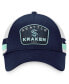 Фото #1 товара Men's Deep Sea Blue, White Seattle Kraken Fundamental Striped Trucker Adjustable Hat