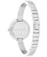 ფოტო #3 პროდუქტის Women's Silver-Tone Stainless Steel Bangle Bracelet Watch 30mm