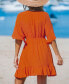 Women's Ruffled Tie Front Mini Cover-Up Dress