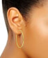 ფოტო #2 პროდუქტის Polished Wire Large Hoop Earrings in 18k Gold-Plated Sterling Silver, 70mm, Created for Macy's