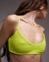 Topshop mix and match crinkle skinny scoop neck cami bikini top in lime