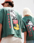 ASOS DESIGN Disney unisex oversized t-shirt with Mickey Mouse prints in green