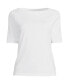 ფოტო #2 პროდუქტის Plus Size Supima Boatneck Top