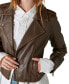 Фото #4 товара Women's Classic Leather Moto Jacket