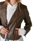 Women's Classic Leather Moto Jacket M - фото #4