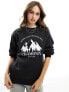 Фото #1 товара Threadbare Ski printed sweater in black