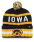 Фото #2 товара Men's Black Iowa Hawkeyes Bering Cuffed Knit Hat with Pom