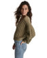 Women's V-Neck Open-Stitch Cotton Sweater light fatigue, M - фото #3