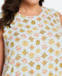 Фото #3 товара Plus Size Super Soft Floral Print Sweater