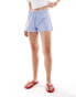 Фото #1 товара Pull&Bear woven striped boxer shorts in blue