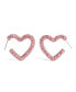 Фото #1 товара Faux Stone Pave Heart Hoop Earrings