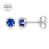 Silver earrings with real blue Topaz JJJ1032DBS