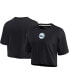 Фото #1 товара Women's Black Philadelphia 76ers Super Soft Boxy Cropped T-shirt
