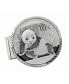 ფოტო #1 პროდუქტის Men's Sterling Silver Diamond Cut Money Clip with Silver Panda Coin