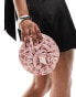 Фото #3 товара True Decadence satin rose clutch bag in light pink