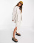 ONLY linen oversized shirt co-ord in beige