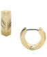 ფოტო #1 პროდუქტის Sadie Linear Texture Gold-tone Stainless Steel Huggie Hoop Earrings