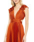 Women's Ieena Pleated Ruffled Cap Sleeve Cut Out Lace Up Gown