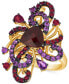 Фото #1 товара Crazy Collection® Pomegranate Garnet (4 ct. t.w.) & Grape Amethyst (5/8 ct. t.w.) Swirling Statement Ring in 14k Gold