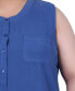 ფოტო #4 პროდუქტის Plus Size Sleeveless Air Flow Blouse