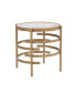 Modern Side Table, Pandora Stone End Table, Golden Coffee Table 20.67"W X 20.67"D X 21.65'H
