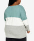 Фото #4 товара Plus Size Sadie Colorblock V-neck Sweater