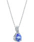 Macy's tanzanite (3/4 ct. t.w.) & Diamond Accent 18" Pendant Necklace in 14k White Gold