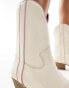 Free People low heel leather western boot in off-white