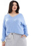 Фото #1 товара Only Curve v neck jumper in blue