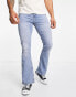 Фото #4 товара ASOS DESIGN stretch flare jeans in vintage light wash blue