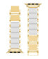 ფოტო #2 პროდუქტის Women's White Silicone and Gold-Tone Alloy Link Bracelet Compatible with 42mm/44mm/45mm/Ultra/Ultra 2 Apple Watch