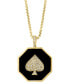 ფოტო #1 პროდუქტის EFFY® Men's Diamond (1/3 ct. t.w.) & Enamel Spade 22" Pendant Necklace in 14k Gold