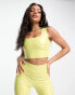 Фото #2 товара Commando co-ord faux patent leather crop top in pastel yellow