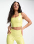 Commando co-ord faux patent leather crop top in pastel yellow LMD-LIMEADE, S - фото #2