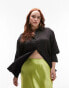 Фото #2 товара Topshop Curve satin oversized shirt in black